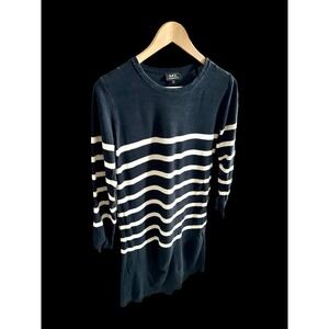 APC Sweater Dress Navy Blue White Stripes Sz Small One Piece Cotton Linen